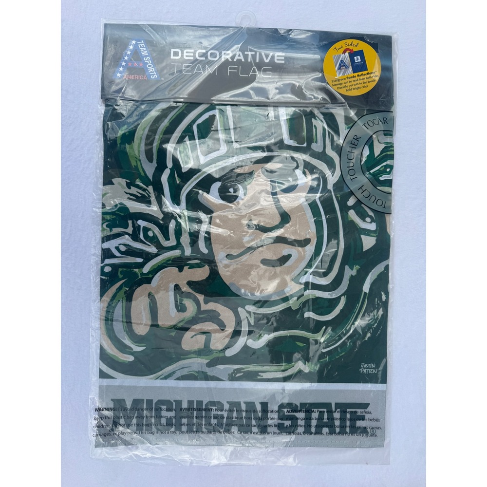 Evergreen Michigan State Spartans 145972JPA 12x18 Green White Garden‎ Flag NEW